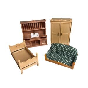Vintage Sylvanian Families Calico Critter Dollhouse Furniture Lot 4 PCS Epoch